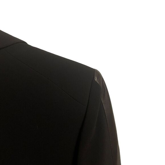 Rag & Bone Store Executive Black Lamb Leather Trimmed Single Button Blazer - Picture 10 of 11